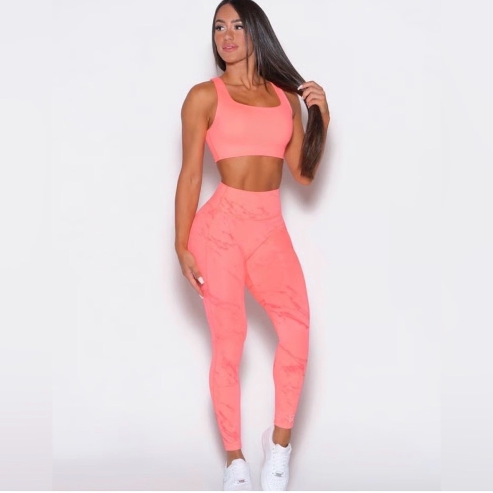 Bombshell sportswear, Fit marble leggings coral reef small